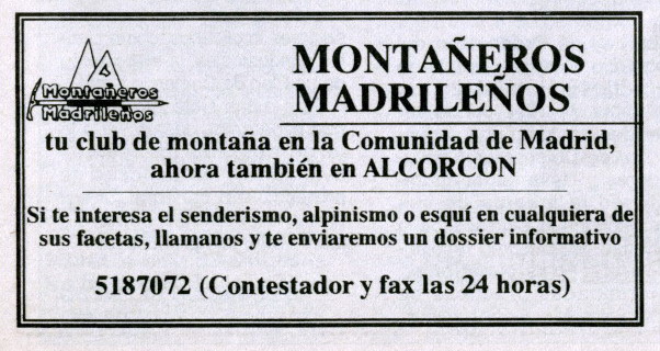 1995 Anuncio periódico municipal Alcorcón